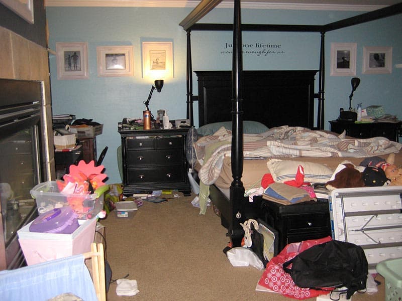 Unorganized Master Bedroom - Before