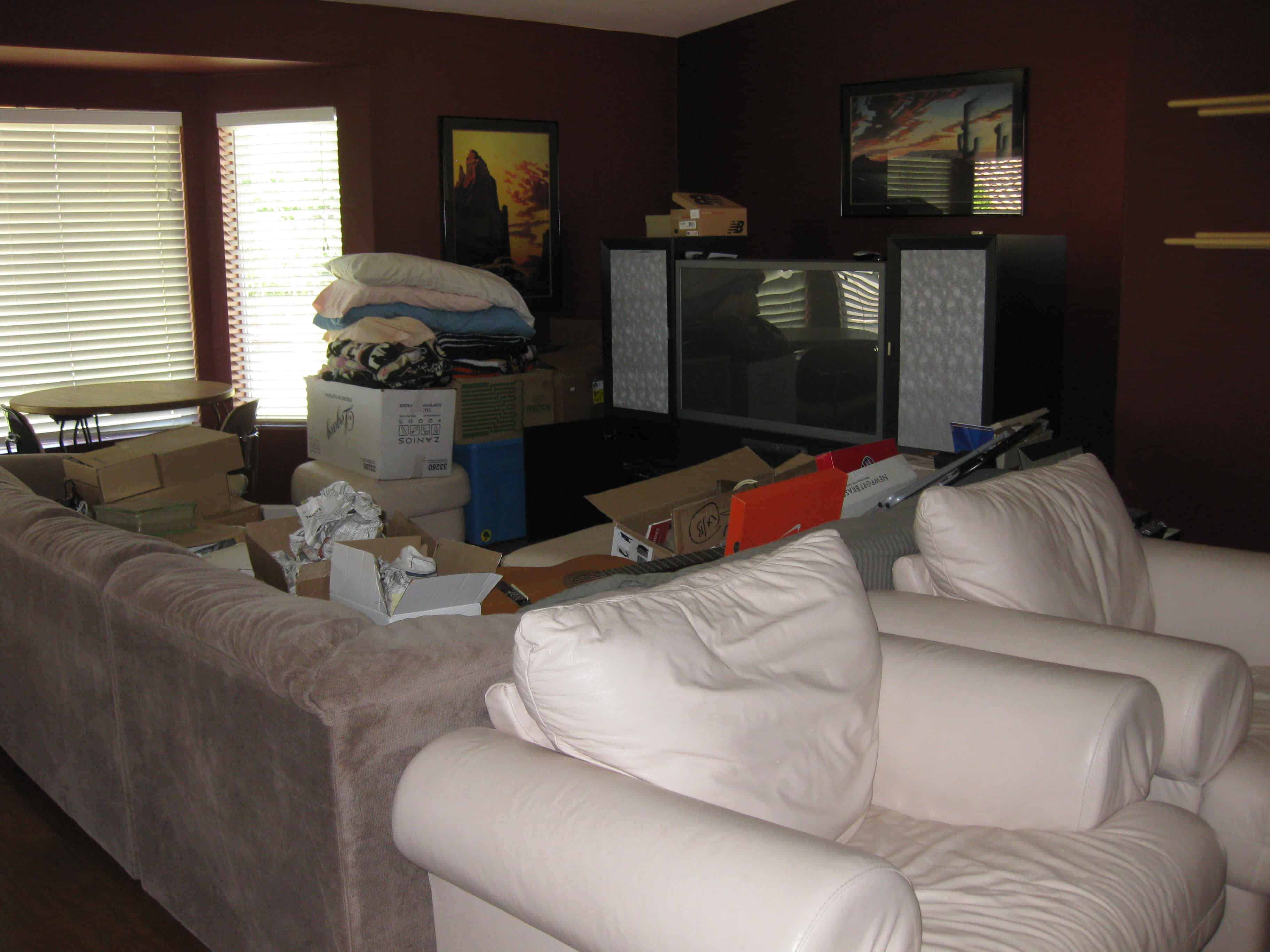 Unorganized living room