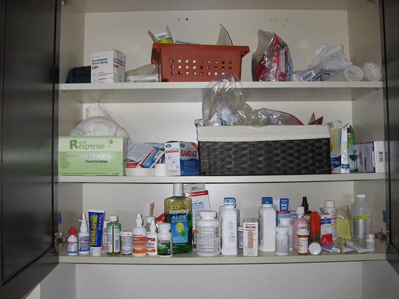 Unorganized Medicine Cabinet - Before