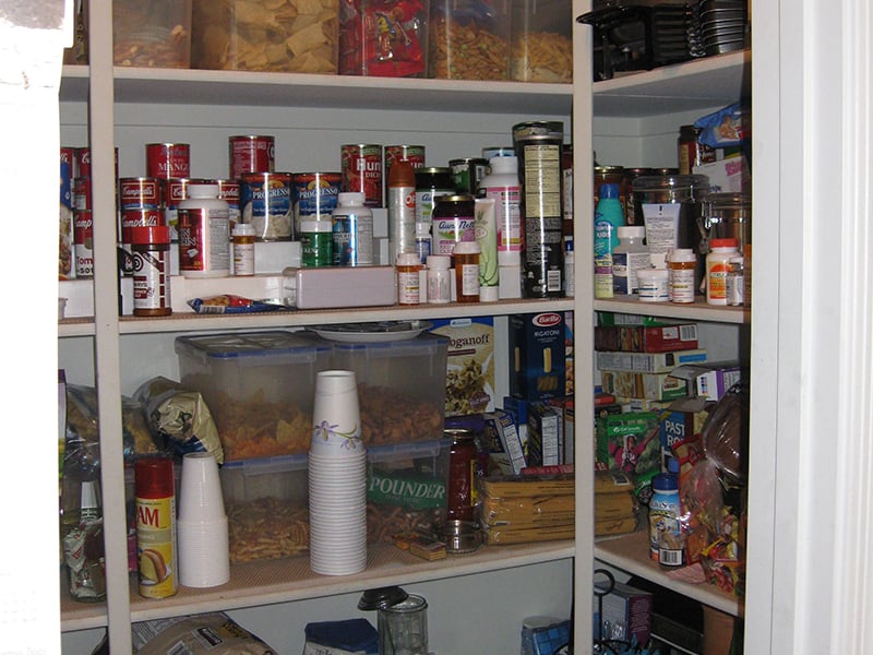 Unorganized Kitchen Pantry - Before