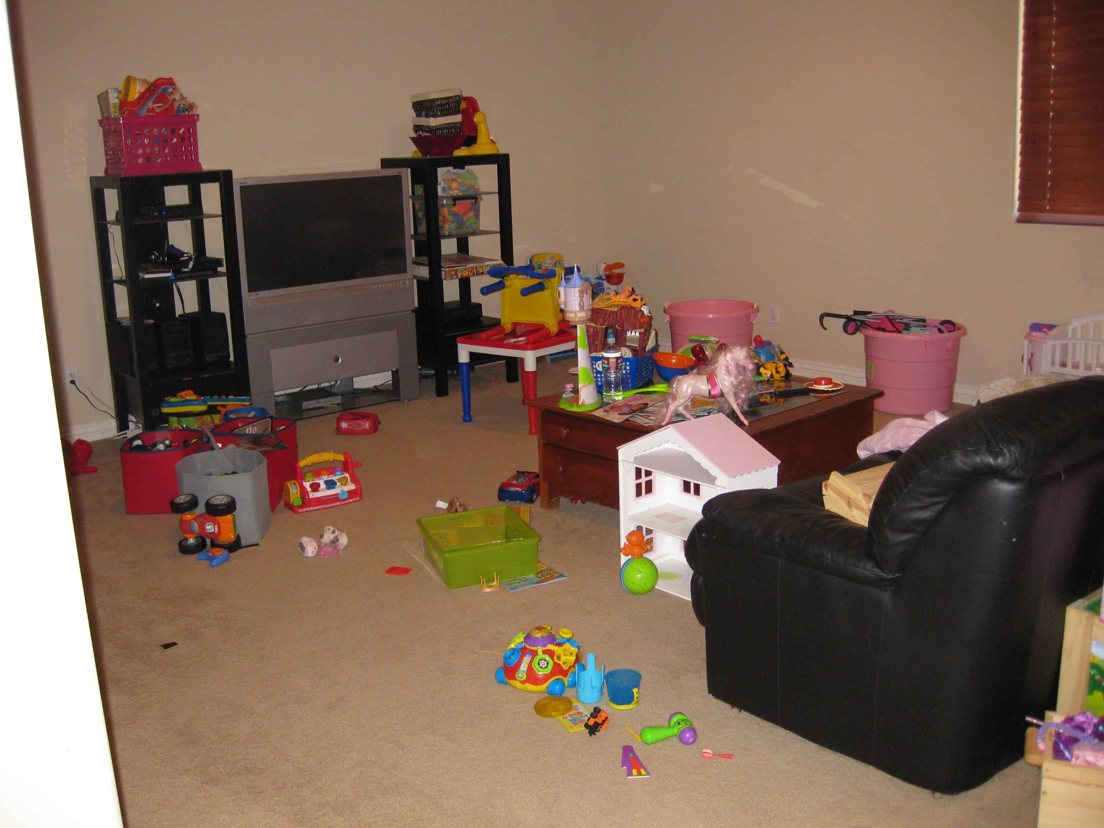 Unorganized Children's Playroom - Before