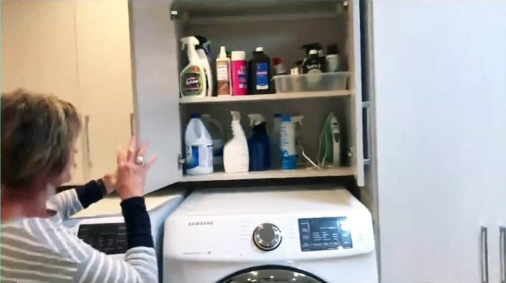 Cabinet organization on to dryer